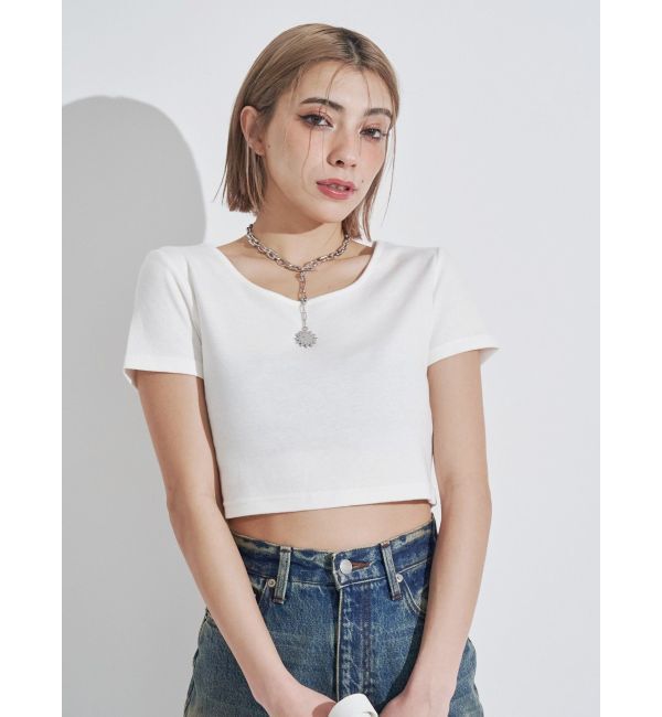 EVRIS「BASICシンプルショートTシャツ」|Tシャツ・カットソー|ホワイト