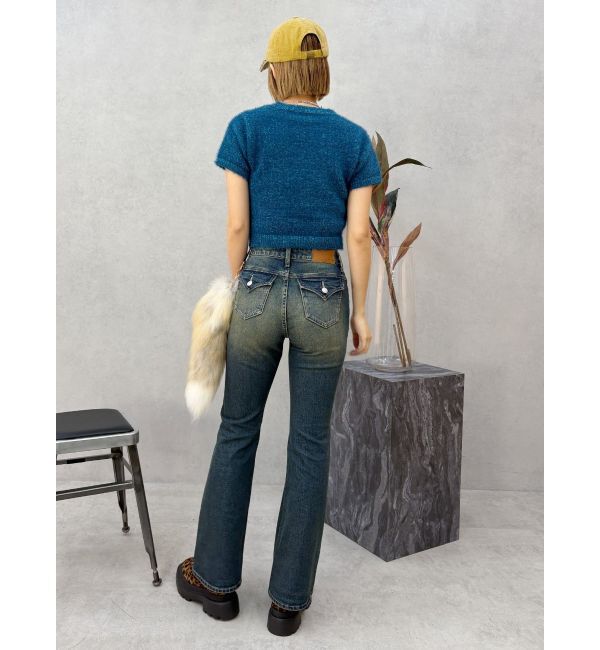 EVRIS「ヴィンテージライクダメージフレアデニムパンツ」|デニム|