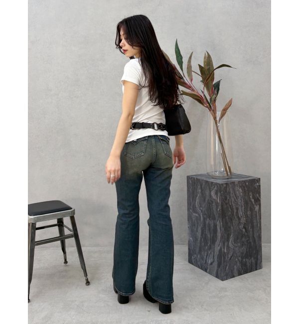 EVRIS「ヴィンテージライクダメージフレアデニムパンツ」|デニム|