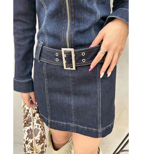 EVRIS「ストレッチデニムシャツミニワンピース」|ワンピース|