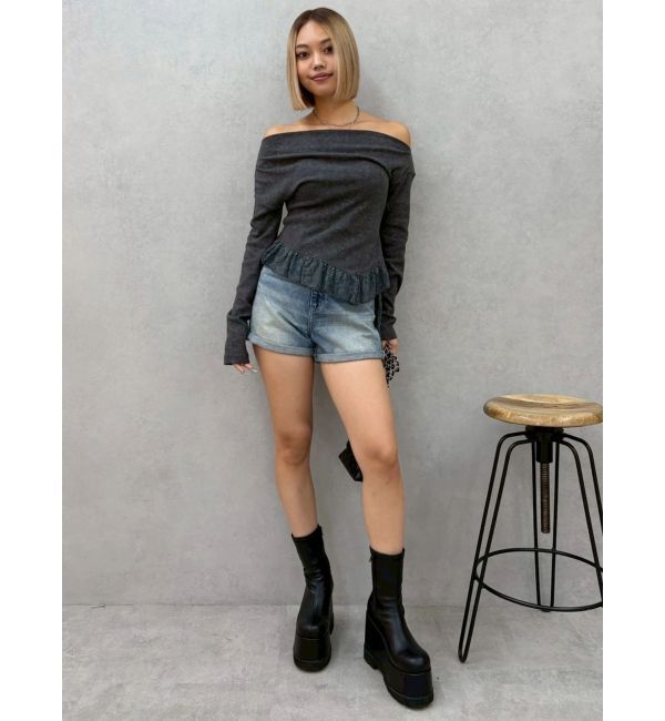 EVRIS「フェイクレザープラットフォームブーツ」|ショートブーツ|