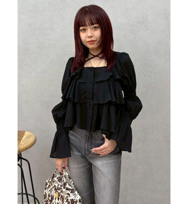 EVRIS「フリルボリュームチュニック」|シャツ・ブラウス|