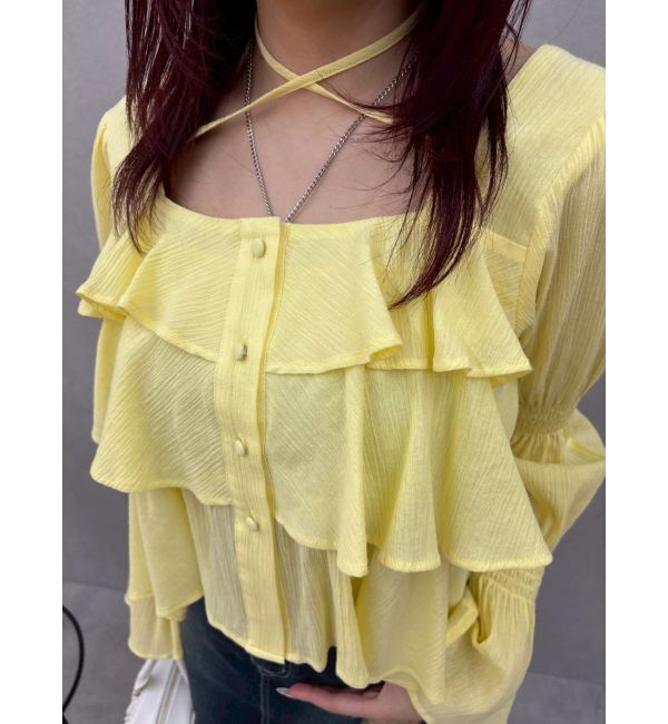 EVRIS「フリルボリュームチュニック」|シャツ・ブラウス|