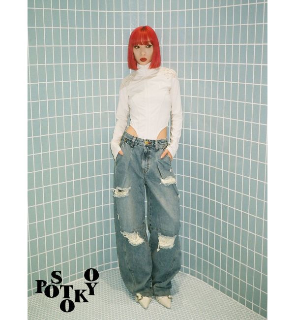 jouetie「【Something &times;PosTokyo】PANEL BALLON WIDE DENIM」|デニム|