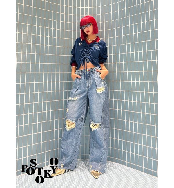 jouetie「【Something &times;PosTokyo】PANEL BALLON WIDE DENIM」|デニム|