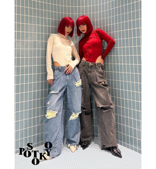 jouetie「【Something &times;PosTokyo】PANEL BALLON WIDE DENIM」|デニム|