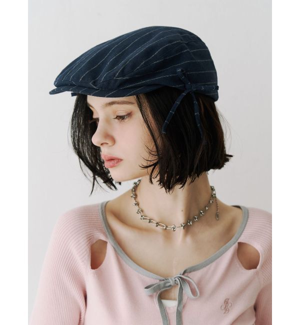 jouetie「サイドリボンストライプハンチング」|ハンチング・ベレー帽|