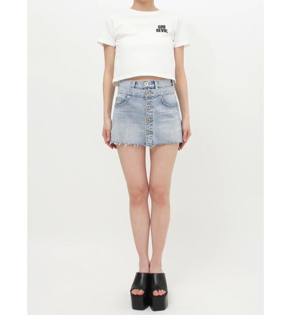 GYDA「レイヤードデザインスカートライクデニムショートパンツ」|その他|