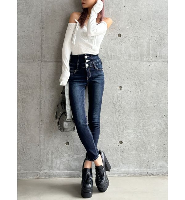 GYDA「【TINY】オフショルリボンニットトップス」|ニット・セーター|