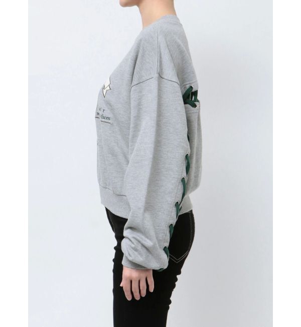 GYDA「BACKレースアップショートロゴスウェットトップス」|スウェット・ジャージ|