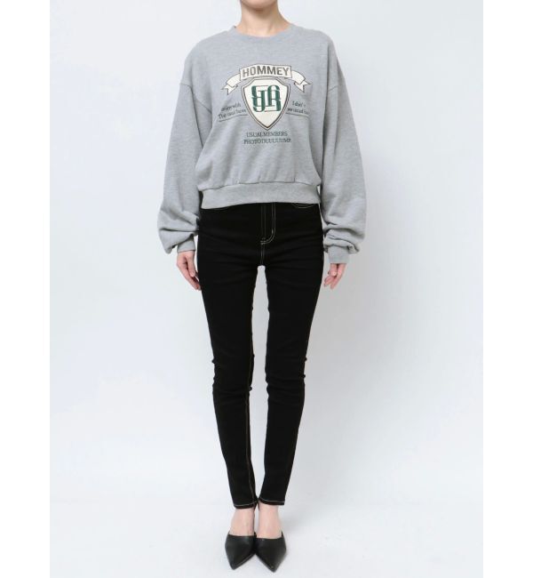 GYDA「BACKレースアップショートロゴスウェットトップス」|スウェット・ジャージ|