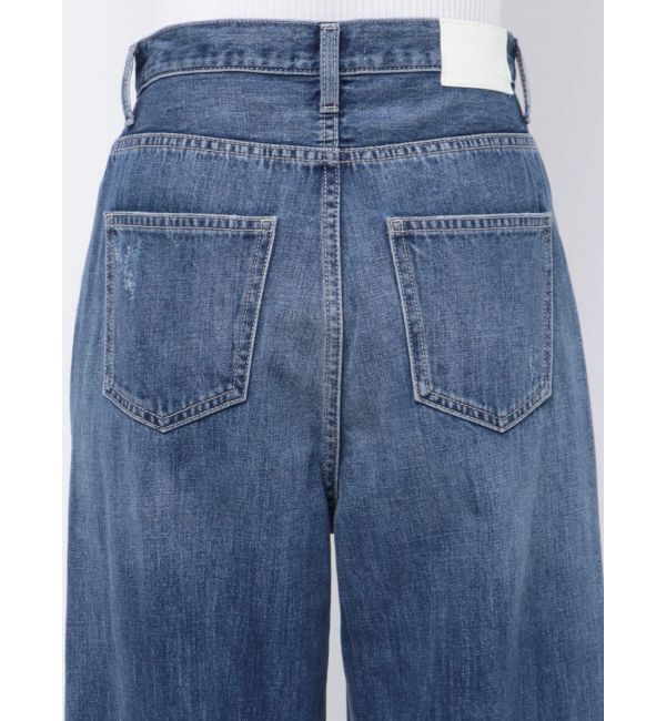 GYDA「ハイウエストダメージレースPatchストレートワイドデニムパンツ」|デニム|