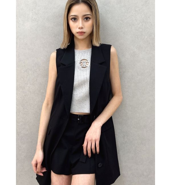 GYDA「ノースリーブジャケット【SETUP着用可】」|ベスト・ジレ|ブラック