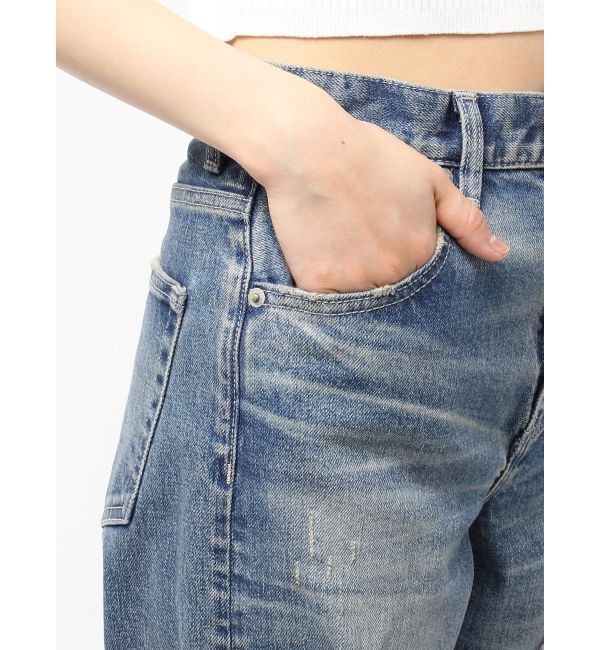 GYDA「ハイウエスト tear up damageストレートワイドデニムパンツ」|デニム|