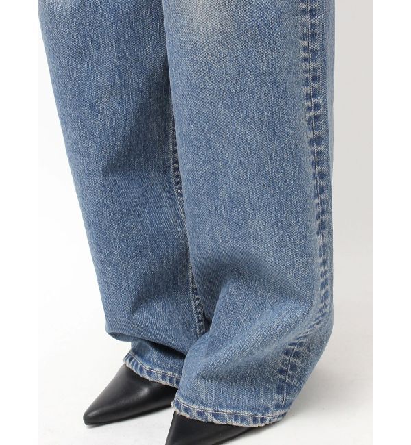 GYDA「ハイウエスト tear up damageストレートワイドデニムパンツ」|デニム|