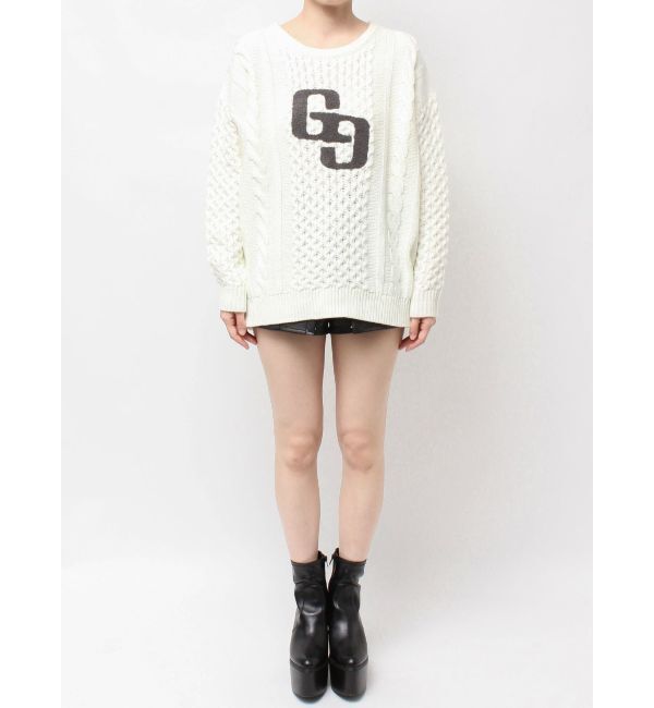 GYDA「GGサガラ刺繍ケーブルニットトップス」|ニット・セーター|