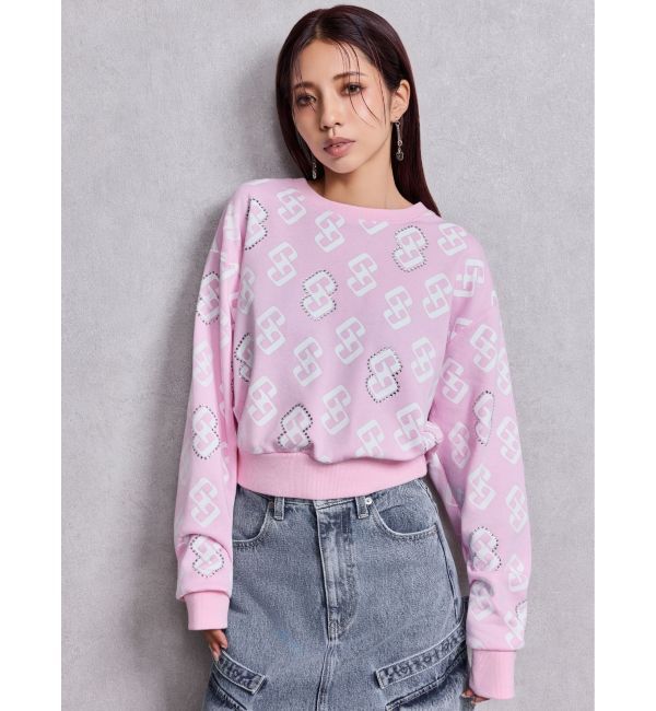 GYDA「GG pattern bijouスウェットトップス」|スウェット・ジャージ|