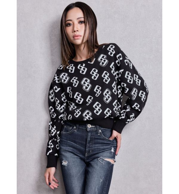 GYDA「GG pattern bijouスウェットトップス」|スウェット・ジャージ|