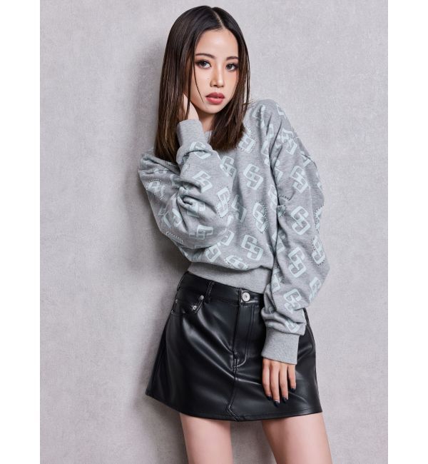 GYDA「GG pattern bijouスウェットトップス」|スウェット・ジャージ|