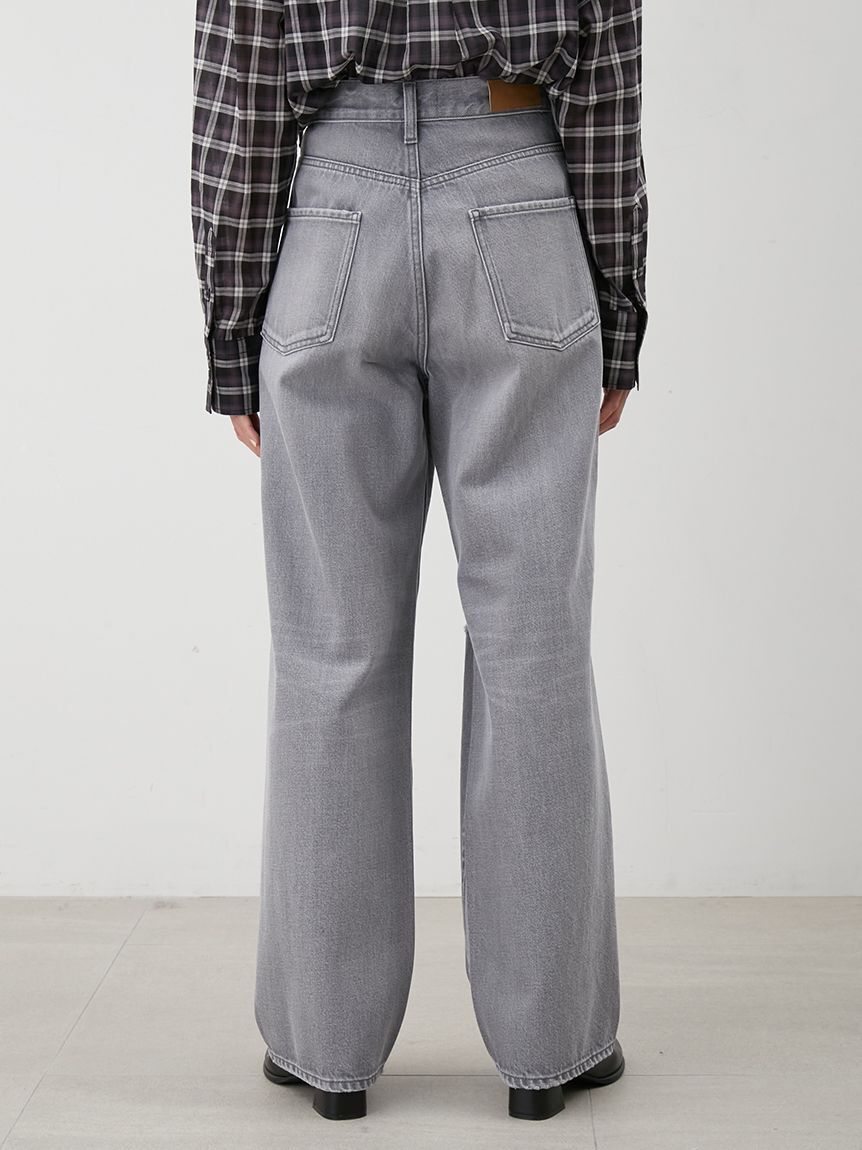 Mila Owen「ダメージ加工ルーズストレートデニムパンツ」|デニム|