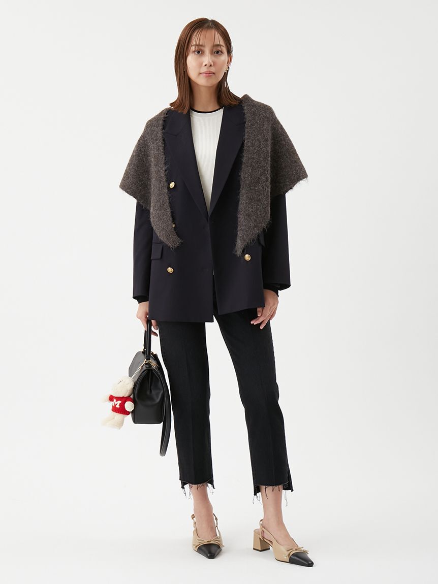 Mila Owen「金釦ダブルブレストロングブレザー」|テーラードジャケット|