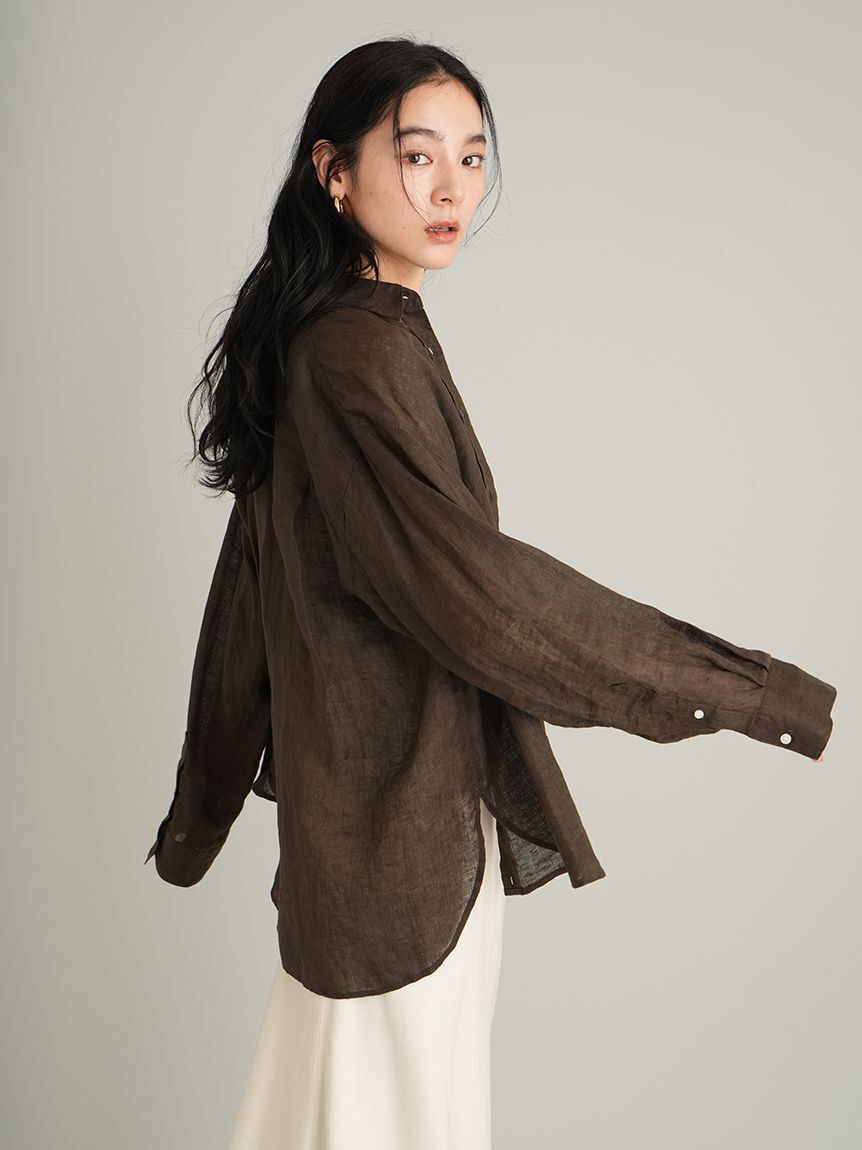 Mila Owen「ポケット付きフレンチリネンシャツ」|シャツ・ブラウス|