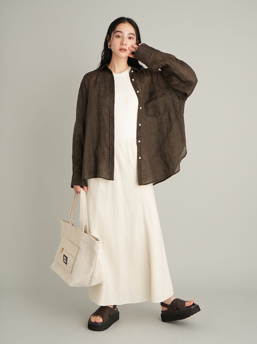 Mila Owen「ポケット付きフレンチリネンシャツ」|シャツ・ブラウス|