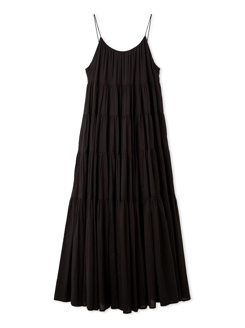emmi atelier「コットンボリュームティアードワンピース」|ワンピース|BLK