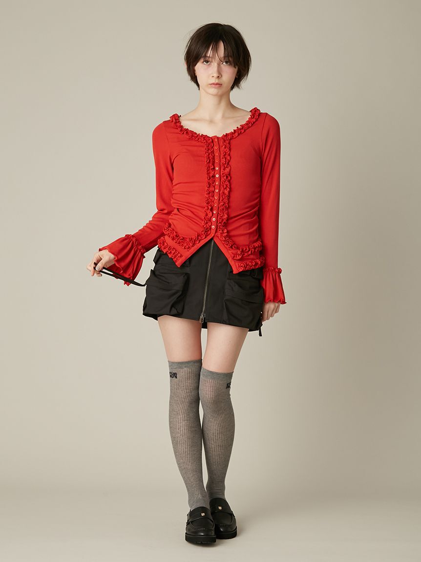 FURFUR「【WEB限定カラー】フリルカーディガン」|カーディガン|