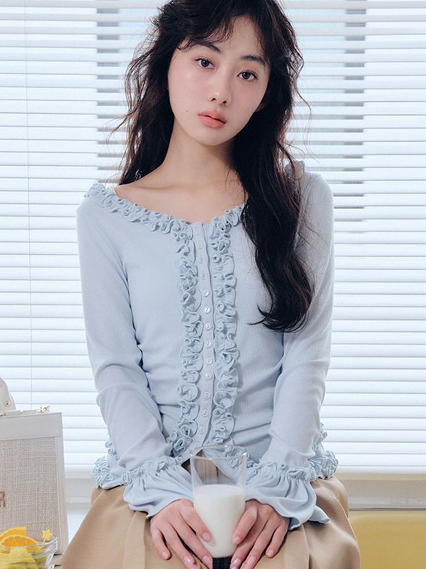 FURFUR「【WEB限定カラー】フリルカーディガン」|カーディガン|LBLU