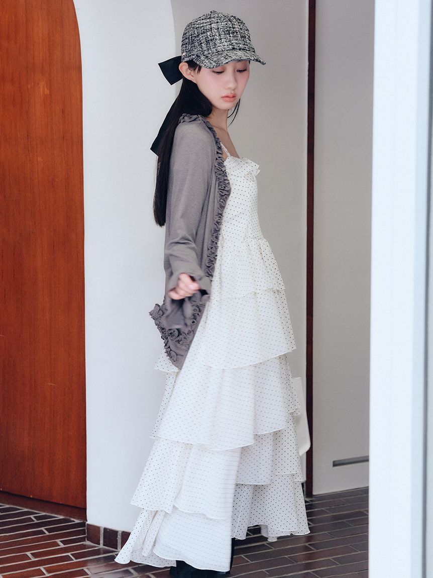 FURFUR「ツイード&times;サテンビッグリボンキャップ」|キャップ・キャスケット|