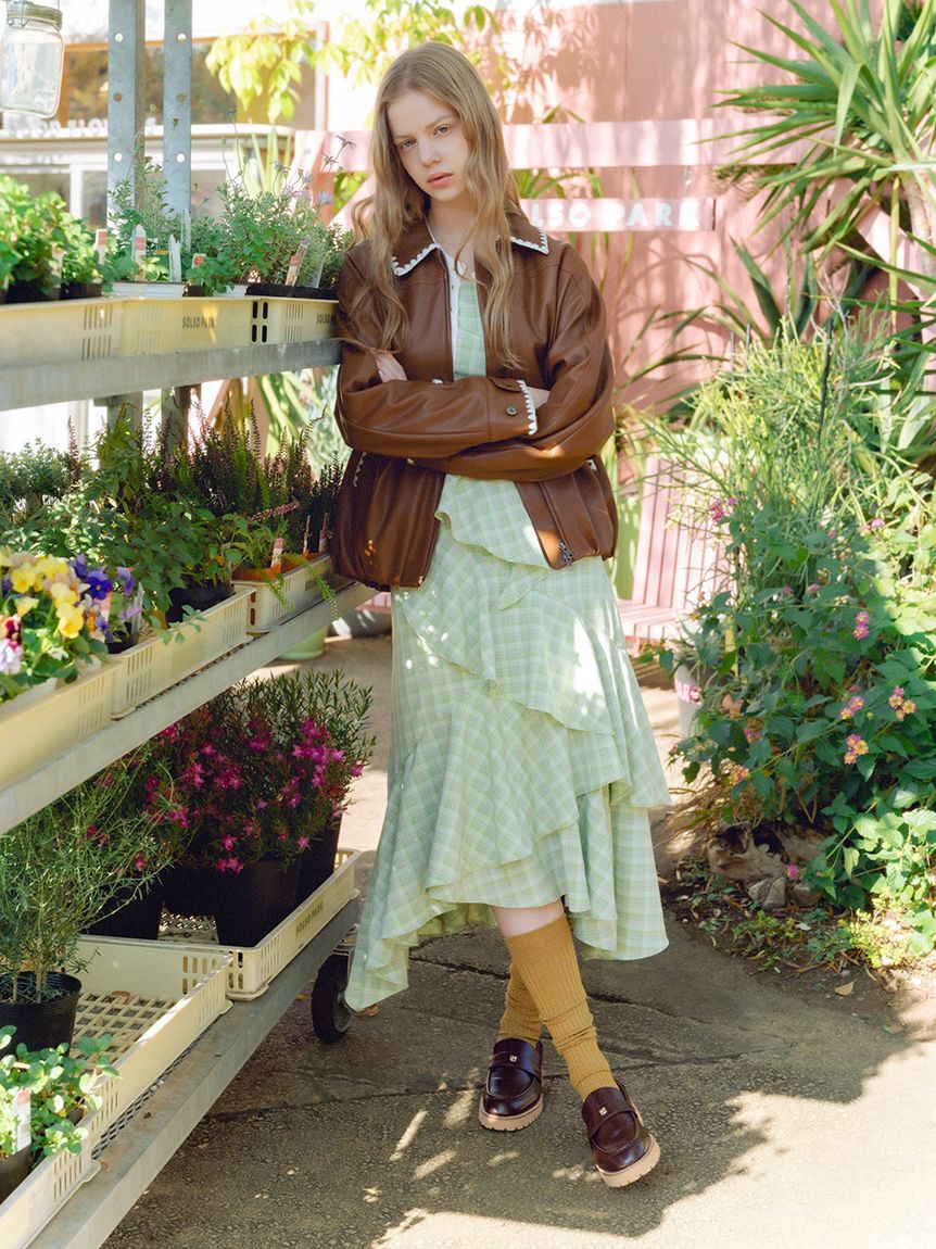 FURFUR「リボンビーズ刺繍アイレットカーディガン」|カーディガン|