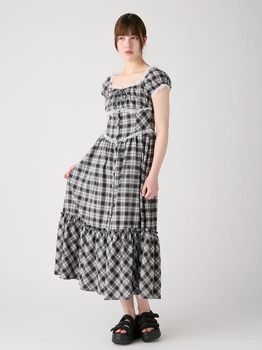 FURFUR「スイッチングレースロングワンピース」|ワンピース|BLK
