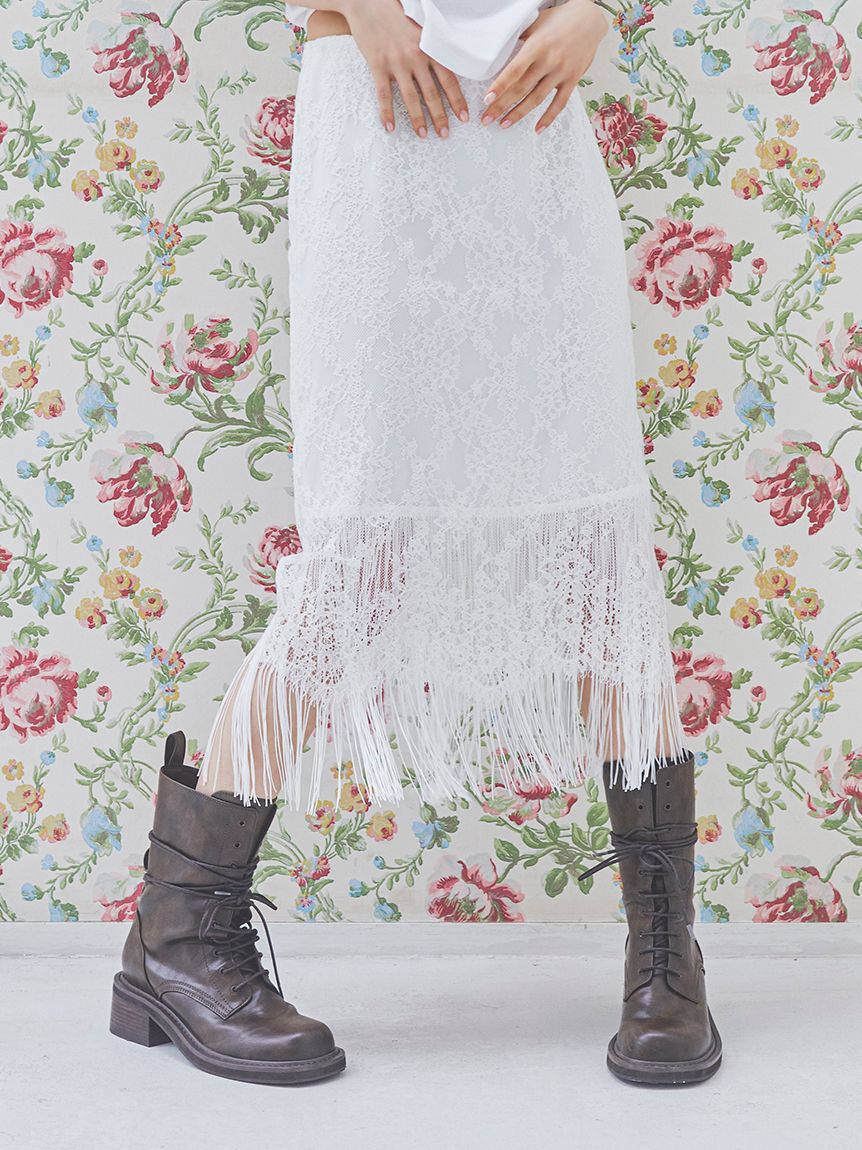 FURFUR「レースフリンジスカート」|スカート|