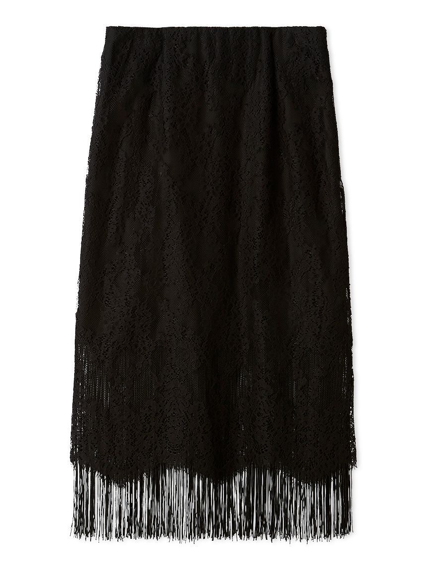 FURFUR「レースフリンジスカート」|スカート|BLK