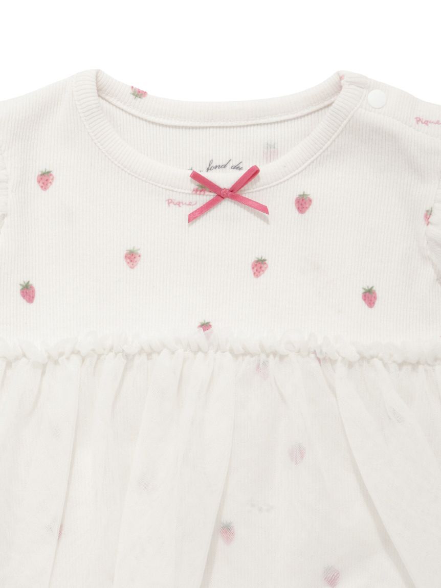 GELATO PIQUE KIDS & BABY「【BABY】ストロベリー柄チュールロンパース」|ロンパース|