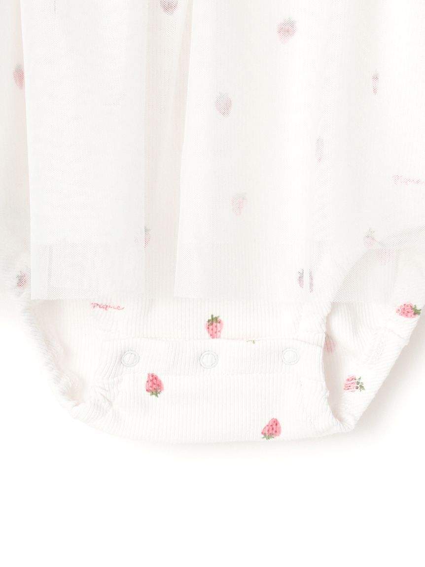 GELATO PIQUE KIDS & BABY「【BABY】ストロベリー柄チュールロンパース」|ロンパース|