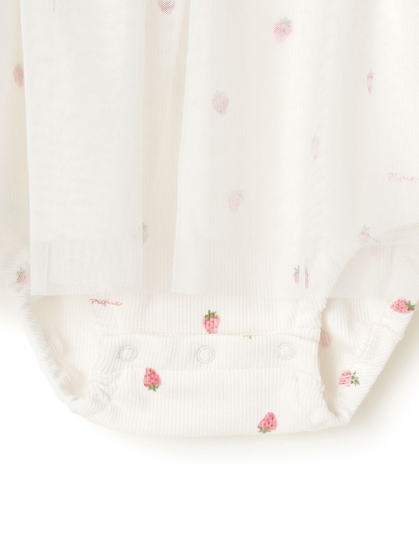 GELATO PIQUE KIDS & BABY「【BABY】ストロベリー柄チュールロンパース」|ロンパース|