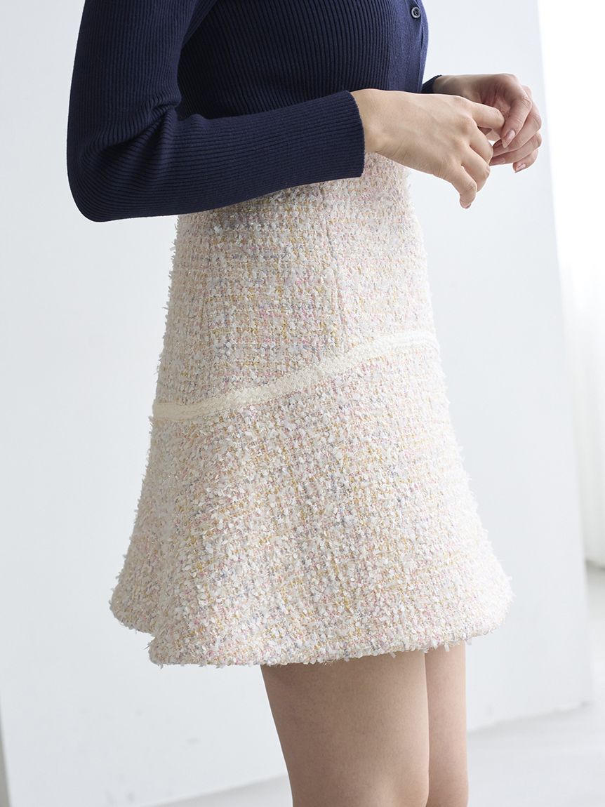 SNIDEL「ツイードフレアミニスカート」|スカート|