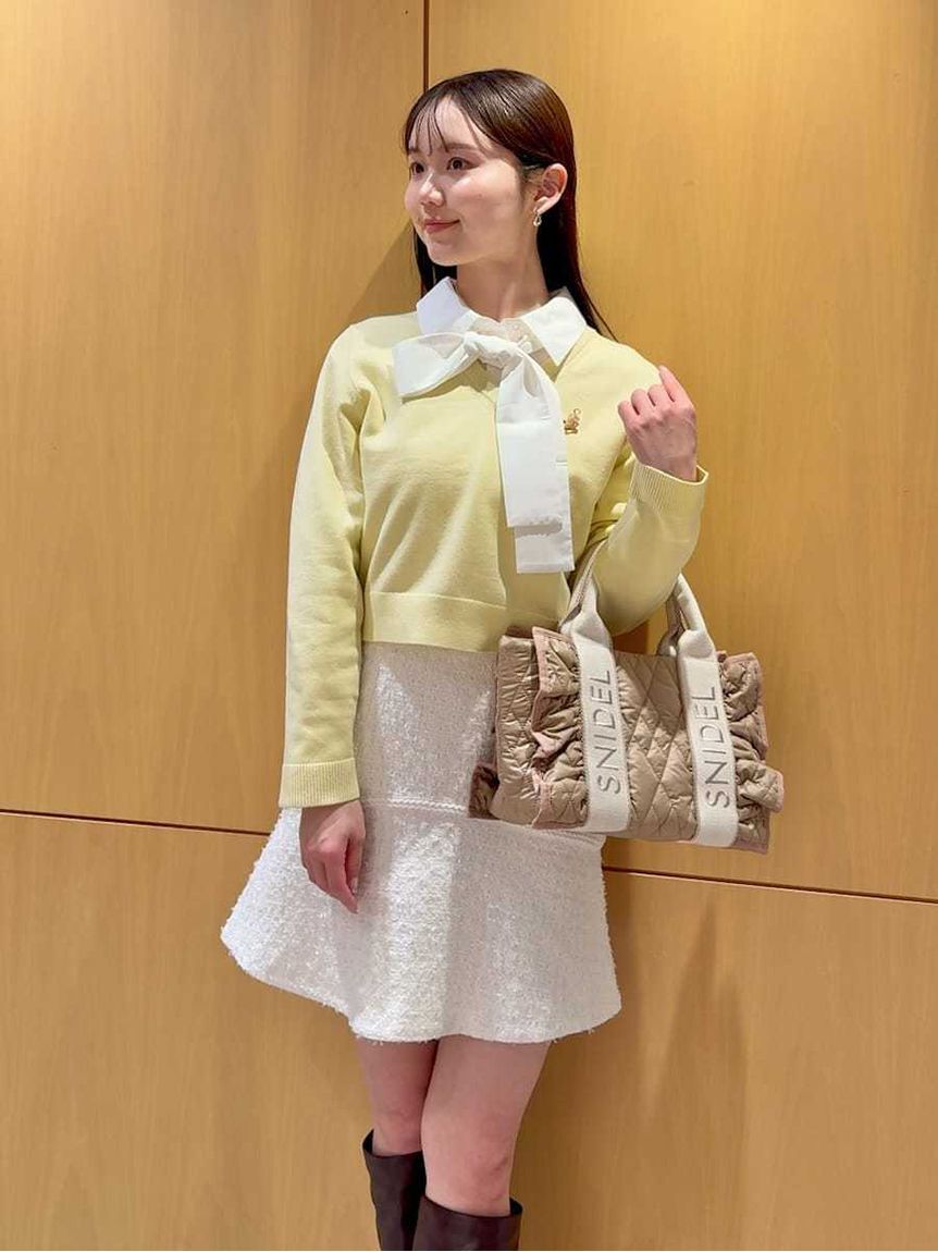 SNIDEL「ツイードフレアミニスカート」|スカート|