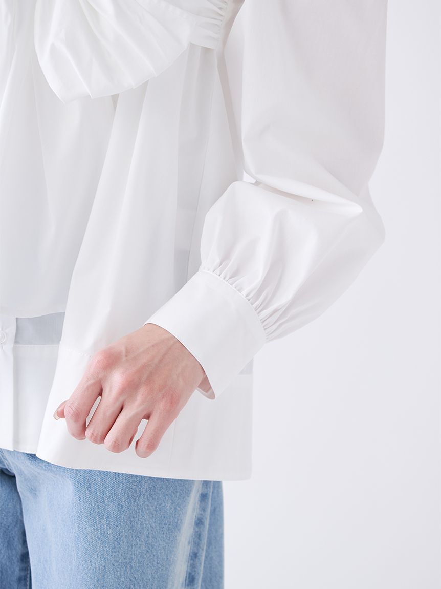 SNIDEL「デザインシャツレイヤードニットトップス」|ニット・セーター|