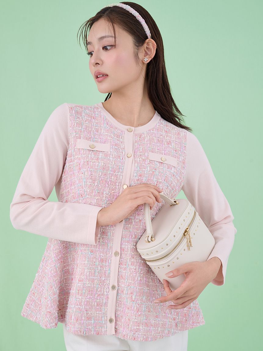 CELFORD「ロゴメタル付きツイードカチューシャ」|ヘアバンド|