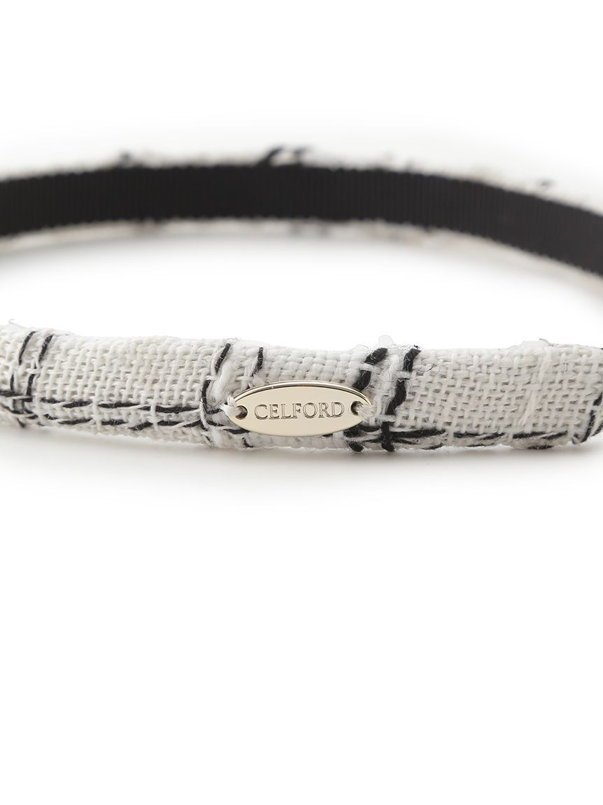 CELFORD「ロゴメタル付きツイードカチューシャ」|ヘアバンド|