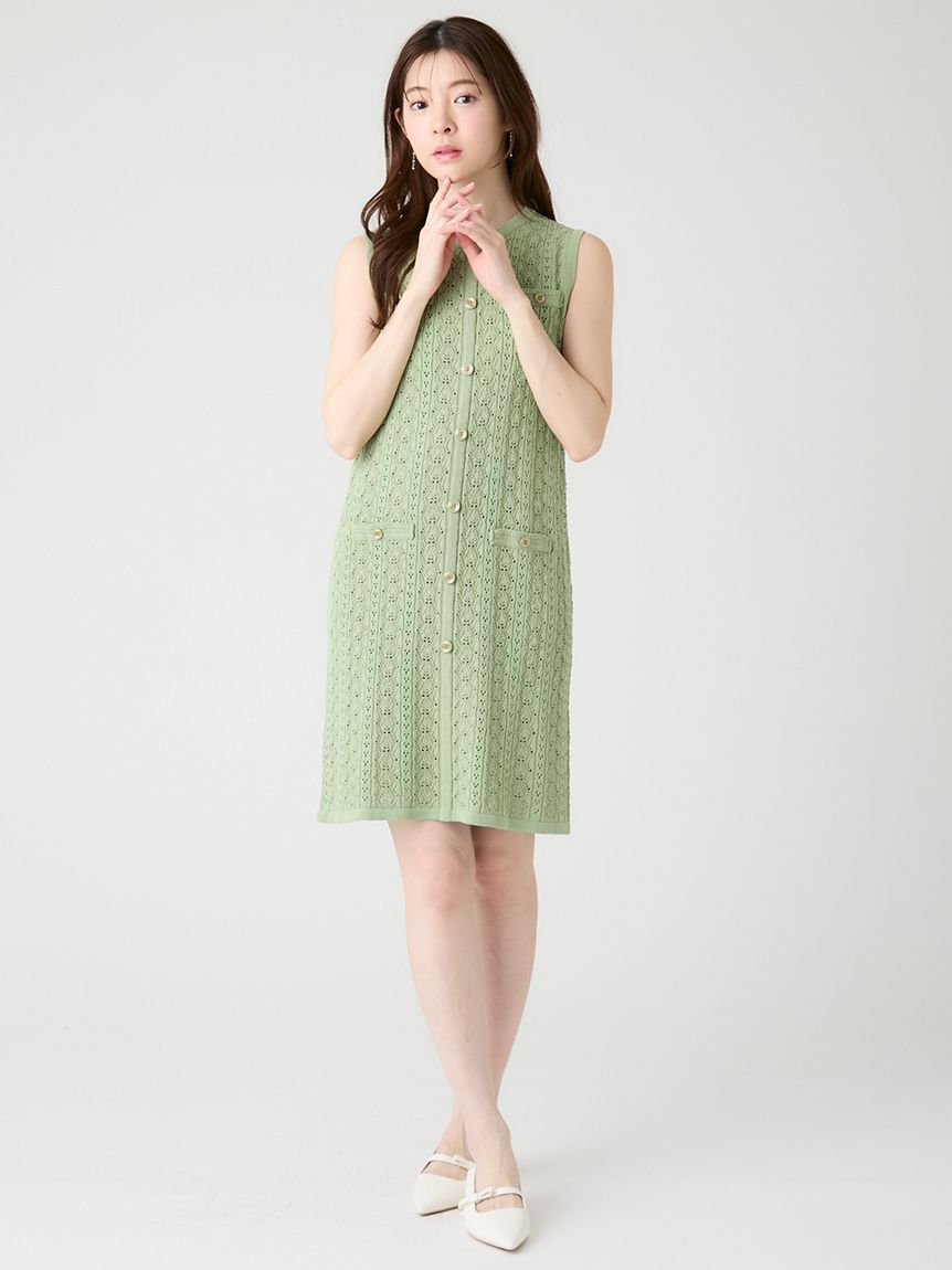 CELFORD「トリム透かし柄ミニワンピース」|ワンピース|