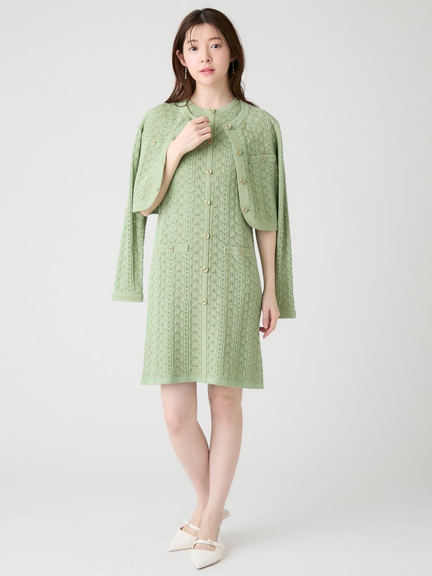 CELFORD「トリム透かし柄ミニワンピース」|ワンピース|