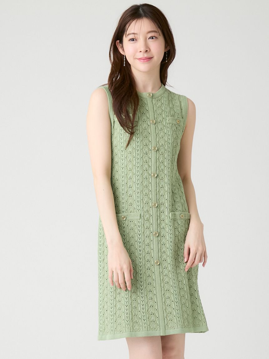 CELFORD「トリム透かし柄ミニワンピース」|ワンピース|GRN