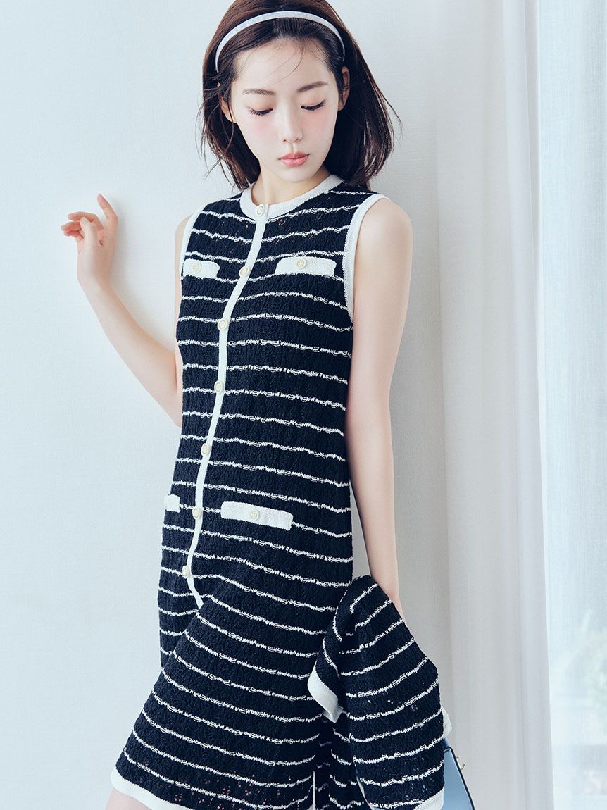 CELFORD「トリム透かし柄ミニワンピース」|ワンピース|BORDER