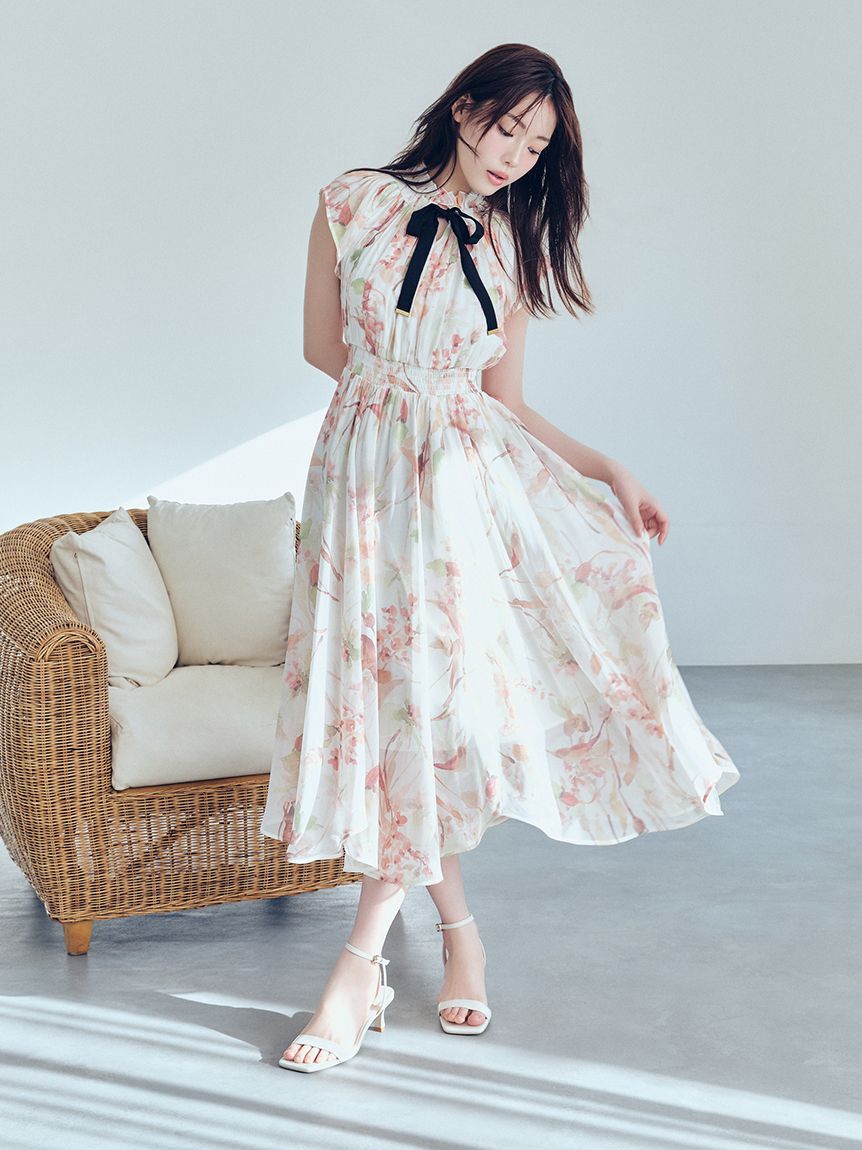 CELFORD「ペタルヘムラインプリントワンピース」|ワンピース|