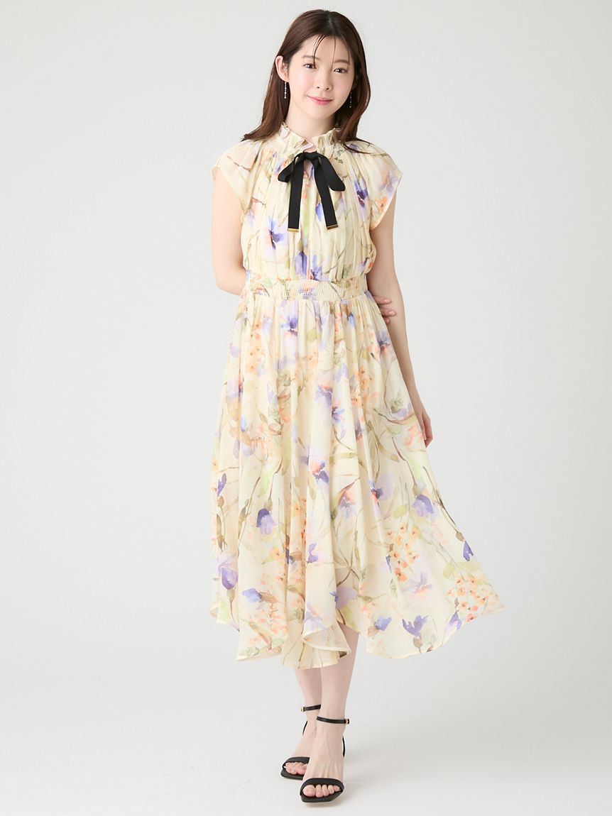 CELFORD「ペタルヘムラインプリントワンピース」|ワンピース|