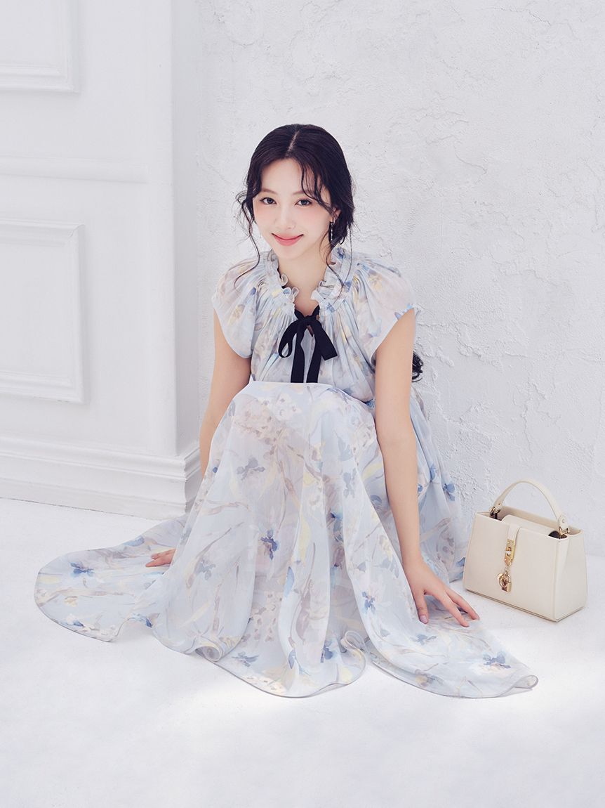 CELFORD「ペタルヘムラインプリントワンピース」|ワンピース|